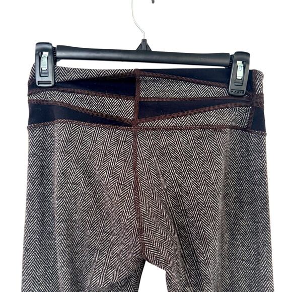 LULULEMON HERRINGBONE WOMENS LEGGINGS SZ 6 WAIST 27 YOGA LOUNGE - Picture 1 of 5
